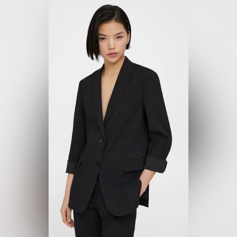 Theory Rolled Sleeve Blazer In Good Linen Women's 0